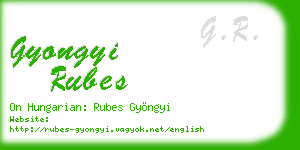gyongyi rubes business card